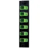 Image of FSPSCA6 FSP Adapter Panel, 6-Fiber, SC/APC Simplex, 6-Port, Loaded with 6 Adapters, Zircon Sleeves, Green