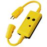 Power Protection Products, GFCI Linecords, Commercial, Auto Set, 15A 125V AC, 5-15R, 18" Cord Length, 4-6 mA Trip Level, Yellow