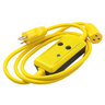 Power Protection Products, GFCI Linecords, Commercial, Auto Set, 15A 125V AC, 5-15R, 6' Cord Length, 4-6 mA Trip Level, Yellow