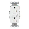 Image of GFR15W Power Protection Devices, Receptacle, Self Test, GFCI, 15A 125V, 2-Pole 3-Wire Grounding, 5-15R, White