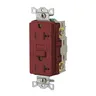 Image of GFR20R Power Protection Devices, Receptacle, Self Test, GFCI, 20A 125V, 2-Pole 3-Wire Grounding, 5-20R, Red