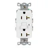 Image of GFR20W Power Protection Devices, Receptacle, Self Test, GFCI, 20A 125V, 2-Pole 3-Wire Grounding, 5-20R, White