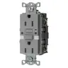 Image of GFRST15GYNL Heavy Duty Commercial AUTOGUARD® Self-Test GFCI Receptacle with Nightlight, 15A, Gray