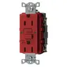 Image of GFRST15RB Power Protection Products, GFCI Receptacle, Self Test, Commercial Grade, 15A 125V, 2-Pole 3-Wire Grounding, 5-15R, With Alarm, Red