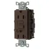 Image of GFRST20B Power Protection Products, GFCI Receptacle, Self Test, Commercial Grade, 20A 125V, 2-Pole 3-Wire Grounding, 5-20R, With Alarm, Brown