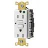 Image of GFST82W Power Protection Products, GFCI Receptacles, Self Test, Hospital Grade, 15A 125V, 2-Pole 3-Wire Grounding, 5-15R, White