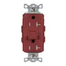 Image of GFRTR20R Power Protection Devices, Receptacle, Self Test, GFCI, TR, Commercial Grade, 20A 125V, 2-Pole 3-Wire Grounding, 5- 20R, Red