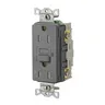 Image of GFRTW15GRY Power Protection Devices, Receptacle, Self Test, GFCI, TRWR, Commercial Grade, 15A 125V, 2-Pole 3-Wire Grounding, 5-15R, Gray