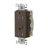 Image of GFRTW15 Power Protection Devices, Receptacle, Self Test, GFCI, TRWR, Commercial Grade, 15A 125V, 2-Pole 3-Wire Grounding, 5- 15R, Brown