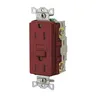 Image of GFRWR15R Power Protection Devices, Receptacle, Self Test, GFCI, WR, Commercial Grade, 15A 125V, 2-Pole 3-Wire Grounding, 5-15R, Red