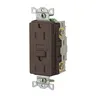 Image of GFRWR15 Power Protection Devices, Receptacle, Self Test, GFCI, WR, Commercial Grade, 15A 125V, 2-Pole 3-Wire Grounding, 5-15R, Brown