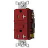 Image of GFTRST20RB Power Protection Products, GFCI Receptacle, Self Test, Commercial Grade, Tamper Resistant, 20A 125V, 2- Pole 3-Wire Grounding, 5-20R, With Alarm, Red