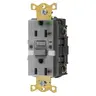 Image of GFST83GYTRNL Receptacle, 20A, Com, HG, Self test, Tamper Resistant, Nightlight, GF, Gray