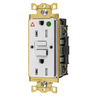 Power Protection Products, GFCI Receptacles, Self Test, Tamper and Weather Resistant, Hospital Grade, 15A 125V, 2-Pole 3- Wire Grounding, 5-15R, White