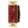 Power Protection Products, GFCI Receptacles, Self Test, IG, Tamper and Weather Resistant, Hospital Grade, 20A 125V, 2-Pole 3-Wire Grounding, 5-20R, Red