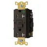 Image of GFST83TR Power Protection Products, GFCI Receptacles, Self Test, Tamper Resistant, Hospital Grade, 20A 125V, 2-Pole 3-Wire Grounding, 5-20R, Brown