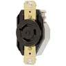 Image of HBL2350 Locking Devices, Twist-Lock®, Industrial, Flush Receptacle, 20A 600V AC, 2-Pole 3-Wire Grounding, L9-20R, Screw Terminal, Black