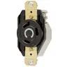 Image of HBL2630 Locking Devices, Twist-Lock®, Industrial, Flush Receptacle, 30A 277V AC, 2-Pole 3-Wire Grounding, L7-30R, Screw Terminal, Black