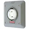 Image of HBL2730SR2 Locking Devices, Twist-Lock®, Safety Shroud, 2-Gang Semi Flush Receptacle, 30A 3-Phase Delta 480V AC, L16-30R