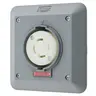 Image of HBL2730SR2 Locking Devices, Twist-Lock®, Safety Shroud, 2-Gang Semi Flush Receptacle, 30A 3-Phase Delta 480V AC, L16-30R