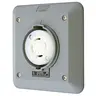 Image of HBL2740SR2 Locking Devices, Twist-Lock®, Safety Shroud, 2-Gang Semi Flush Receptacle, 30A 3-Phase Delta 600V AC, L17-30R