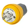 Image of BRY28W74 Locking Devices, Elastomeric, Male Plug, 30A 125/250V, 3-Pole 4-Wire Grounding, L14-30P, Screw Terminal, Yellow, Water/Dust-Tight Housing