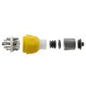 Image of HBL28W75 Watertight Devices, Twist-Lock® Plug, 30A, 3 Phase 250V AC, 3 Pole, 4 Wire, Thermoplastic elastomer, NEMA L15-30P, Yellow