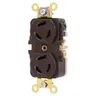 Image of HBL4550 Locking Devices, Twist-Lock®, Industrial, Duplex Receptacle, 15A 250V, 2-Pole 3-Wire Grounding, L6-15R, Screw Terminal, Black