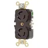 Image of HBL4700 Locking Devices, Twist-Lock®, Industrial, Duplex Receptacle, 15A 125V, 2-Pole 3-Wire Grounding, L5-15R, Screw Terminal, Brown