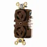 Image of HBL4700 Locking Devices, Twist-Lock®, Industrial, Duplex Receptacle, 15A 125V, 2-Pole 3-Wire Grounding, L5-15R, Screw Terminal, Brown