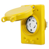 Watertight Series, Locking Receptacle, 20A 125V AC, 2-Pole 3-Wire Grounding, NEMA L5-20R, Yellow