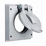 Image of HBL7777A Wallplates and Boxes, Weatherproof Covers, 2-Gang, 1) 2.44" Opening, Standard Size, Gray Polycarbonate