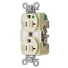 Image of HBL8300I Straight Blade Devices, Receptacles, Duplex, Hospital Grade, 2-Pole 3-Wire Grounding, 20A 125V, 5-20R, Ivory, Single Pack