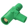 Image of HBLTGN Heavy Duty Products, Single Pole Devices, Industrial Grade, Female-Female-Male, Tapping "Tee", 300/400A 600V AC/DC, Single Conductor, Pre-Wired, Green