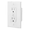 Image of IDEV0010HW iDevices Wi-Fi Enabled Smart Duplex Wall Outlet; Works with Amazon Alexa, Apple HomeKit™, and Google Assistant, 15A 125VAC, White