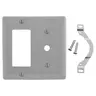 Image of NP1226GY Wallplates, Nylon, 2-Gang, 1) Decorator, 1) .406" Opening, Gray