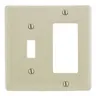 Image of NP126AL Wallplates and Box Covers, Wallplate, Nylon, 2-Gang, 1) Toggle 1) Decorator, Almond