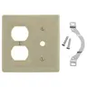 Image of NP128I Wallplates and Box Covers, Wallplate, Nylon, 2-Gang, 1) Duplex 1) .406" Opening, Ivory