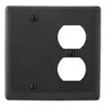 Image of NP138BK Wallplates, Nylon, 2-Gang, 1) Duplex, 1) Blank, Black