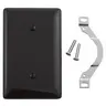 Image of NP14BK Wallplates and Box Covers, Wallplate, Nylon, 1-Gang, Blank, Strap Mount, Black