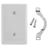 Image of NP14OW Wallplates and Box Covers, Wallplate, Nylon, 1-Gang, Blank, Strap Mount, Office White