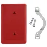 Image of NP14R Wallplates and Box Covers, Wallplate, Nylon, 1-Gang, Blank, Strap Mount, Red