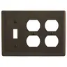 Image of NP182 Wallplates, Nylon, 3-Gang, 1) Toggle, 2) Duplex, Brown