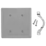 Image of NP24GY Wallplates and Box Covers, Wallplate, Nylon, 2-Gang, 2) Blank, Strap Mount, Gray