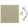 Image of NP24I Wallplates and Box Covers, Wallplate, Nylon, 2-Gang, 2) Blank, Strap Mount, Ivory