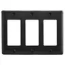 Image of NP263BK Wallplates and Box Covers, Wallplate, Nylon, 3-Gang, 3) Decorator, Black