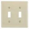 Image of NPJ2AL Wallplates and Box Covers, Wallplate, Nylon, Mid-Sized, 2-Gang, 2) Toggle, Almond