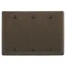 Image of NP33 Wallplates and Box Covers, Wallplate, Nylon, 3-Gang, 3) Blank, Box Mount, Brown