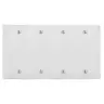 Image of NP43W Wallplates and Box Covers, Wallplate, Nylon, 4-Gang, 4) Blank, Box Mount, White