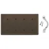 Image of NP44 Wallplates, Nylon, 4-Gang, Strap Mounted Blank, Brown